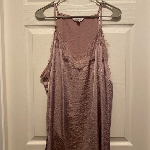 Plus Size Nine West V-Neck Camisole with lace trim in Washed Grape - Picture 2 of 8